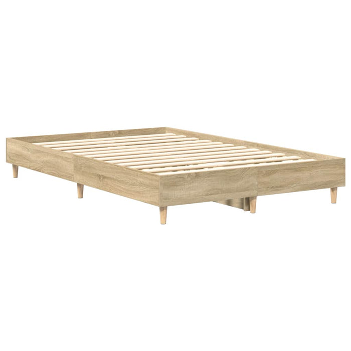 Double Size Bed Frame No Mattress Sonoma Oak 135X190 Cm Engineered Wood Nlobln