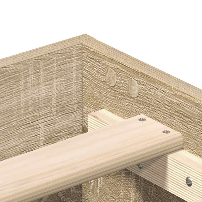 Double Size Bed Frame No Mattress Sonoma Oak 135X190 Cm Engineered Wood Nlobln