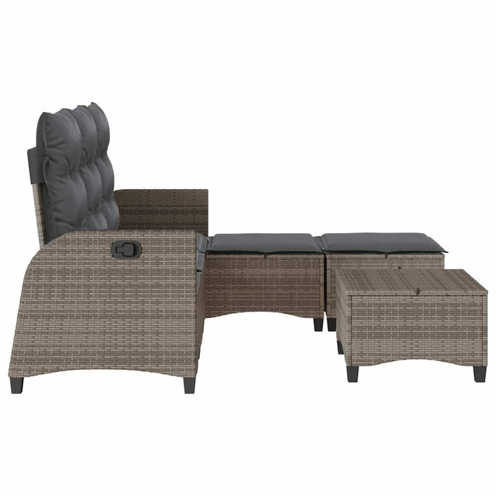 3 Piece Garden Sofa Set With Cushions L-Shaped Grey Poly Rattan Ttxnlab