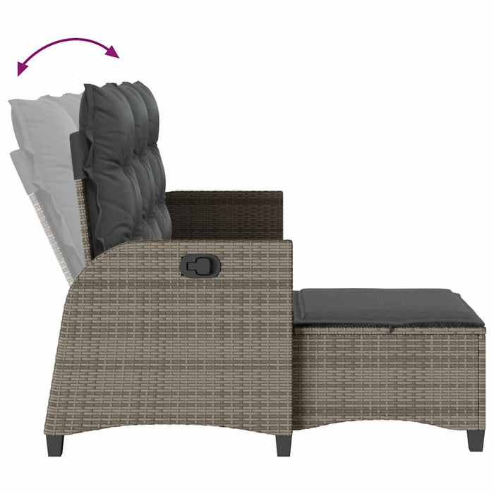 3 Piece Garden Sofa Set With Cushions L-Shaped Grey Poly Rattan Ttxnlab