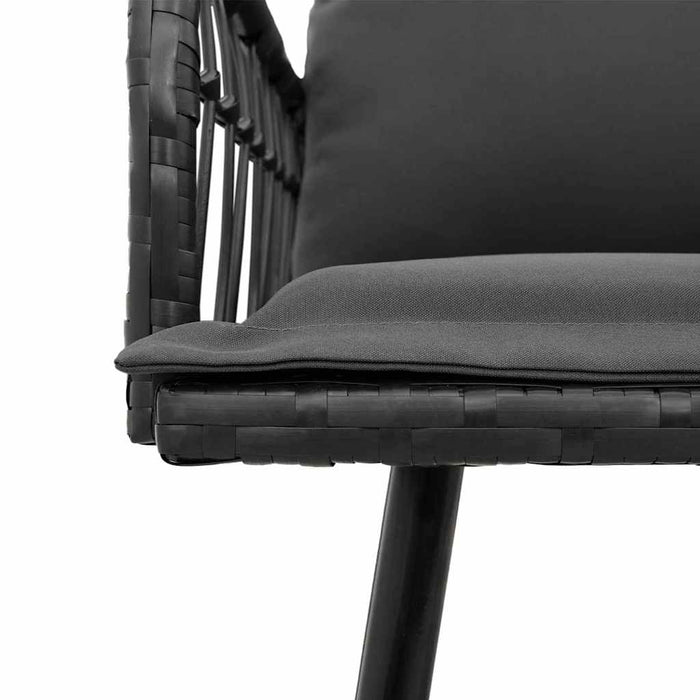 Garden Sofa Set 2 Pcs Black Poly Rattan Ttxnlpx