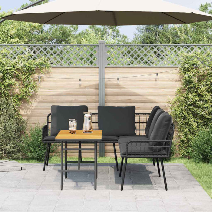 Garden Sofa Set 2 Pcs Black Poly Rattan Ttxnlpx