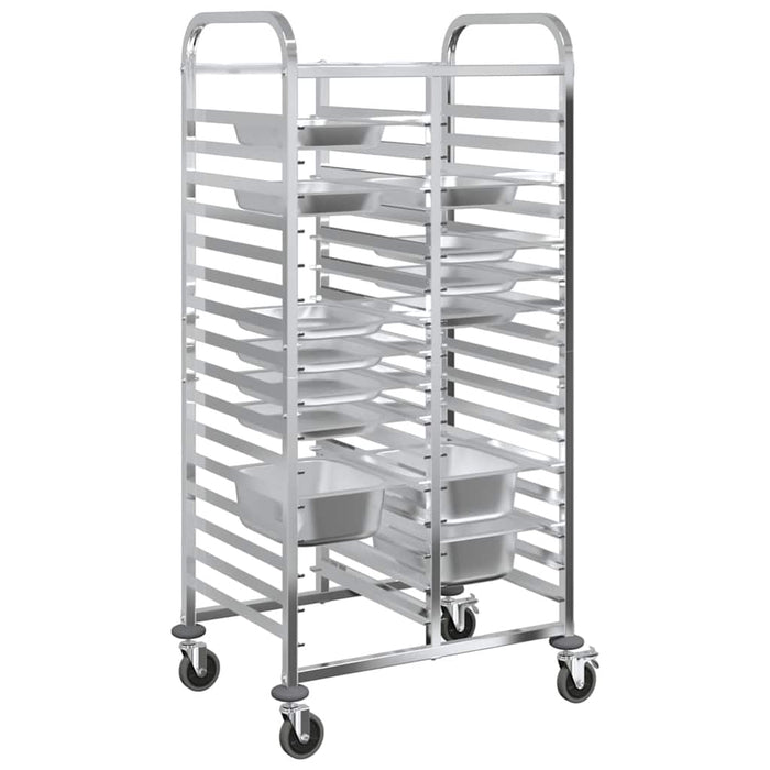 Tray Trolley With 32 Gn Containers 75X55X162.5 Cm Stainless Steel Aobnbix