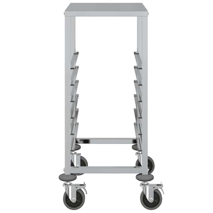 Tray Trolley With 6 Gn Containers 39X55X87 Cm Stainless Steel Aobnbit