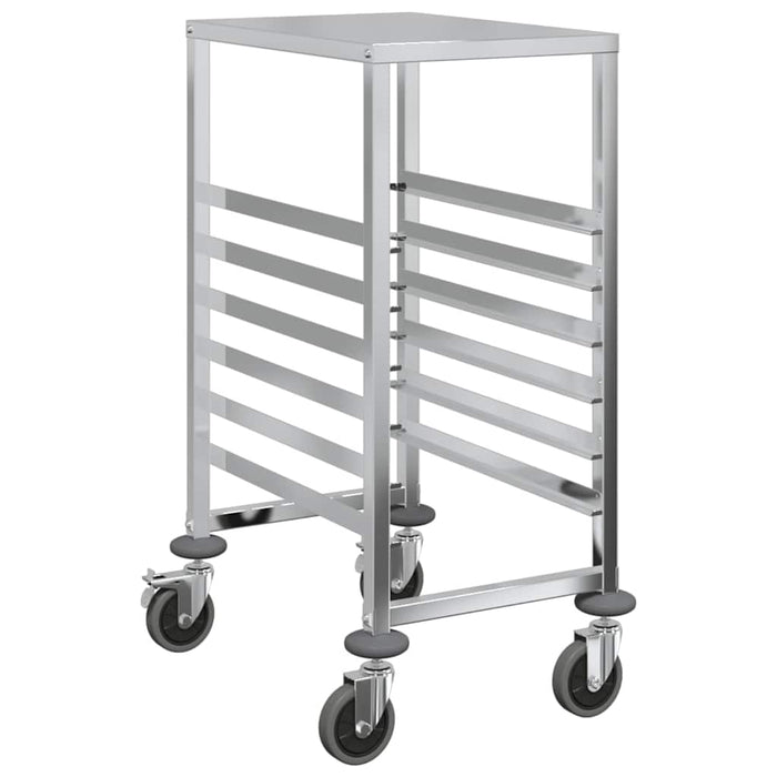 Tray Trolley With 6 Gn Containers 39X55X87 Cm Stainless Steel Aobnbit