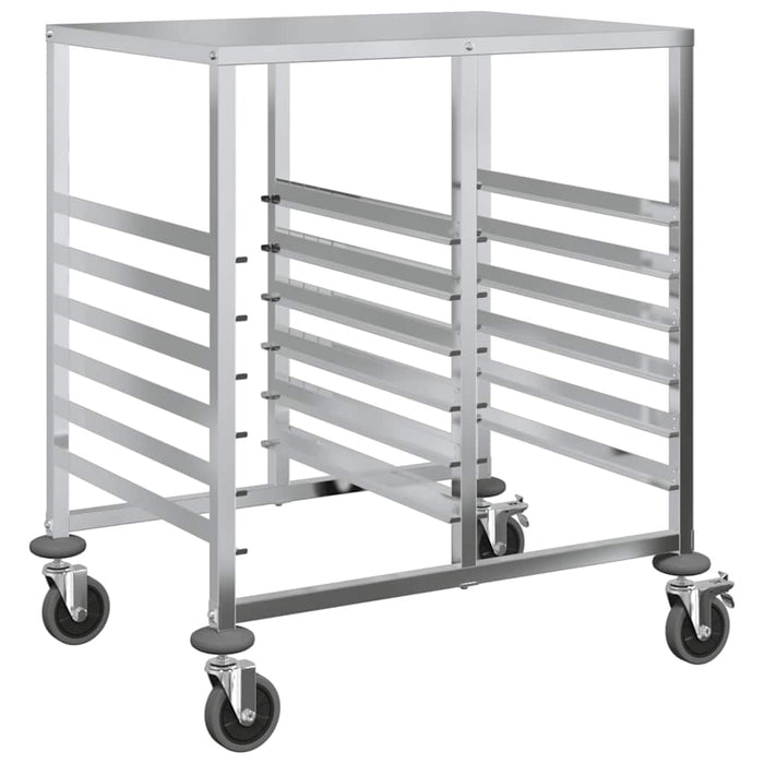 Tray Trolley With 12 Gn Containers 75X55X87 Cm Stainless Steel Aobnbia