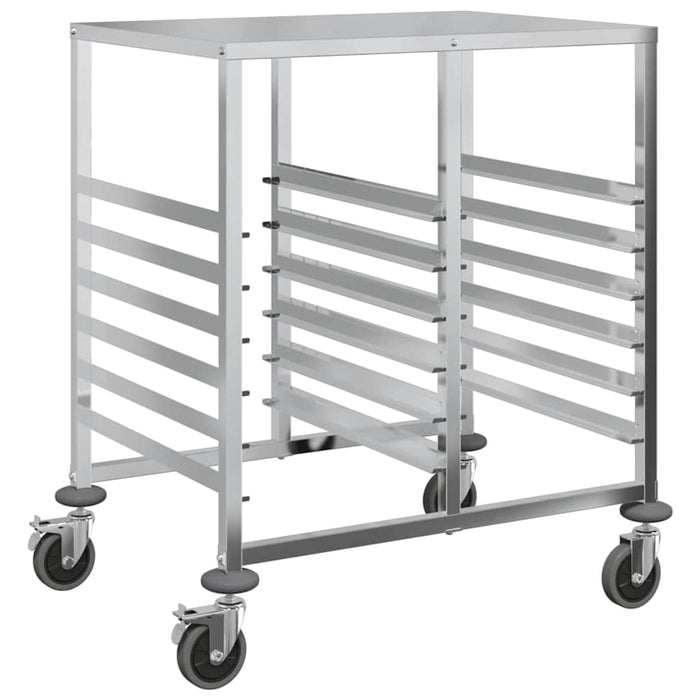 Tray Trolley With 12 Gn Containers 75X55X87 Cm Stainless Steel Aobnbia