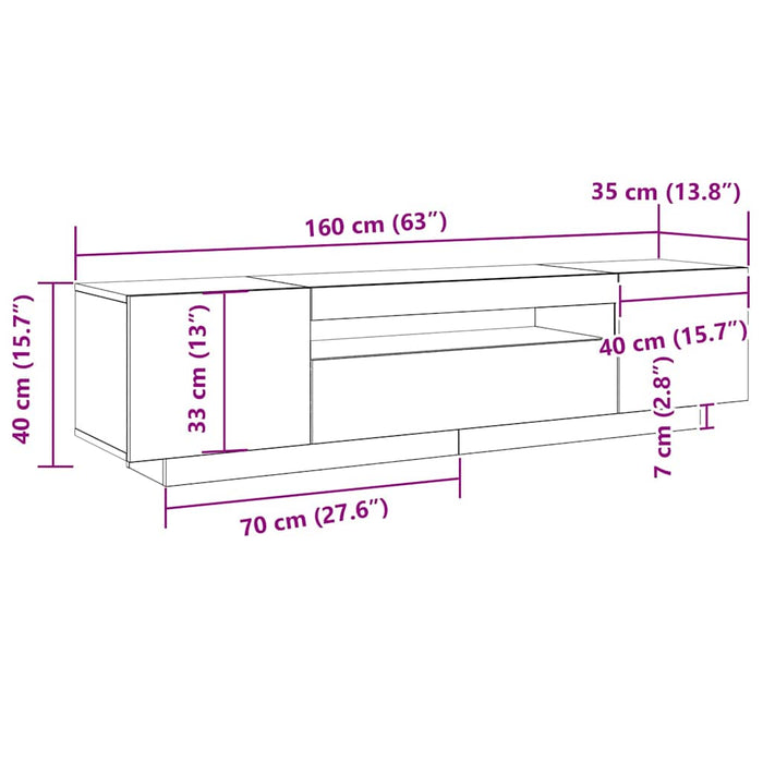 Tv Cabinet Black 160 X 35 X 40 Cm Engineered Wood Nloobt