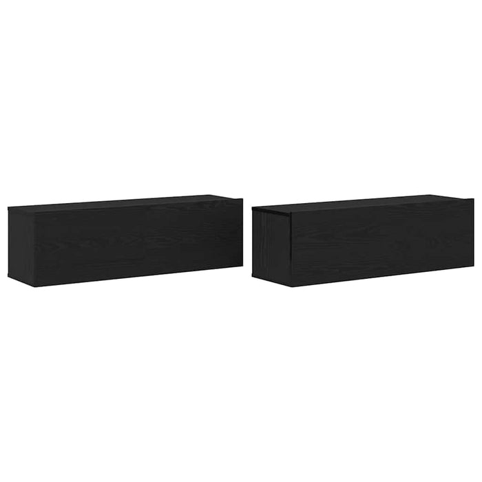 Tv Cabinet 2 Pcs Black 100 X 30 X 30 Cm Engineered Wood Nlxobl