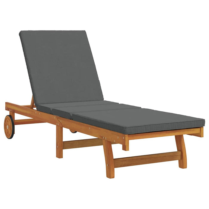 Sun Lounger Reclining Brown 63 X 199 X 85Cm Solid Acacia Wood Aobpptl