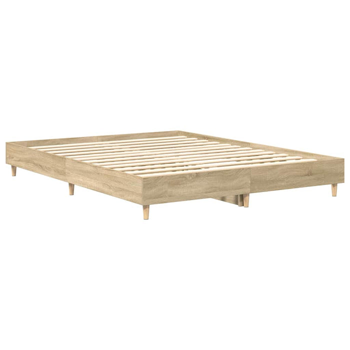 Queen Size Bed Frame No Mattress Sonoma Oak 150X200 Cm Engineered Wood Ttxniob