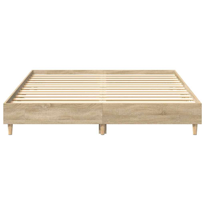 Queen Size Bed Frame No Mattress Sonoma Oak 150X200 Cm Engineered Wood Ttxniob