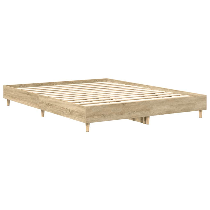Queen Size Bed Frame No Mattress Sonoma Oak 150X200 Cm Engineered Wood Ttxniob