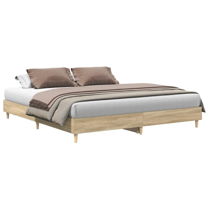Queen Size Bed Frame Without Mattress Sonoma Oak 180X200Cm Engineered Wood Ttxkbxt
