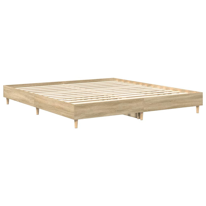 Queen Size Bed Frame Without Mattress Sonoma Oak 180X200Cm Engineered Wood Ttxkbxt