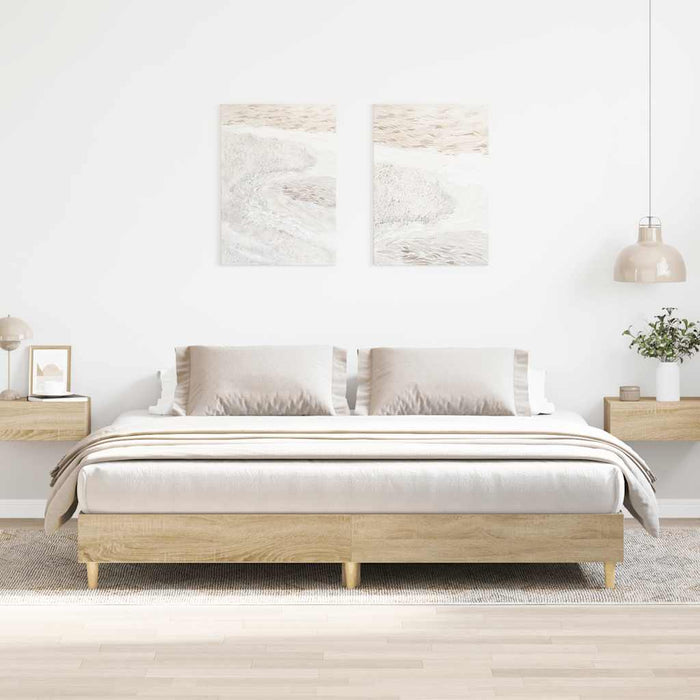Queen Size Bed Frame Without Mattress Sonoma Oak 180X200Cm Engineered Wood Ttxkbxt
