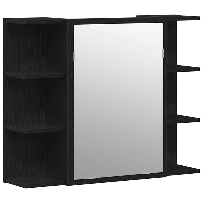 Mirror Cabinet Black Oak 80 X 20.5 X 64 Cm Engineered Wood Nlxakn
