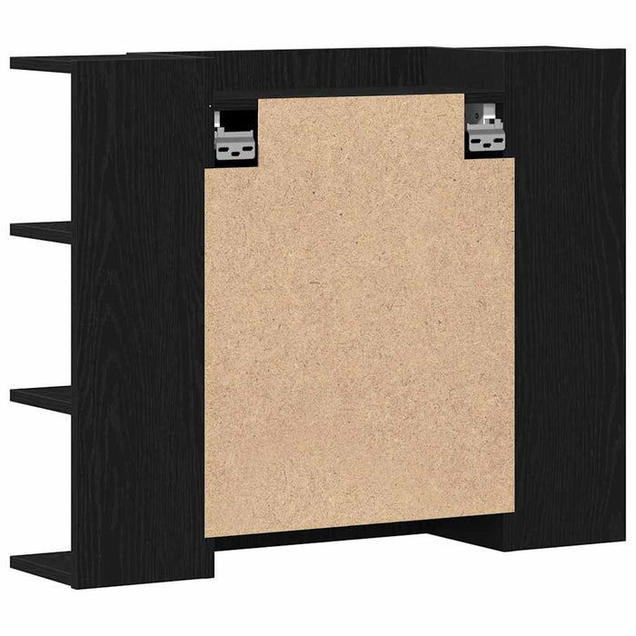 Mirror Cabinet Black Oak 80 X 20.5 X 64 Cm Engineered Wood Nlxakn