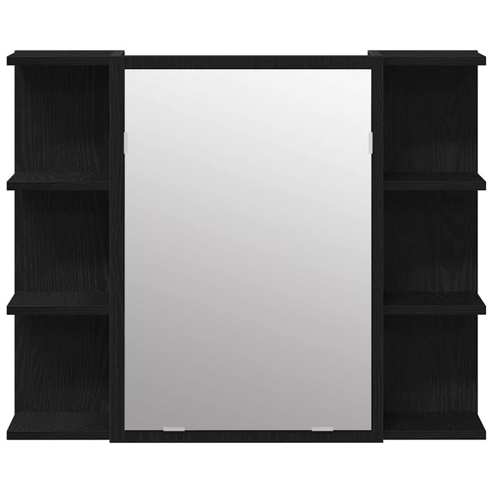 Mirror Cabinet Black Oak 80 X 20.5 X 64 Cm Engineered Wood Nlxakn