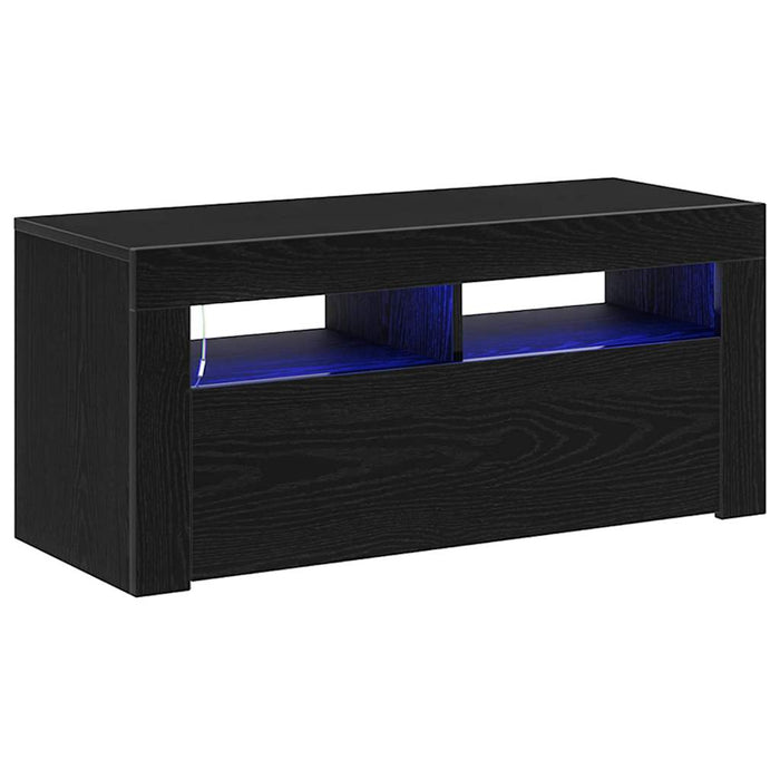 Tv Cabinet With Led Black Oak 90X35X40 Cm Engineered Wood Nlxplb