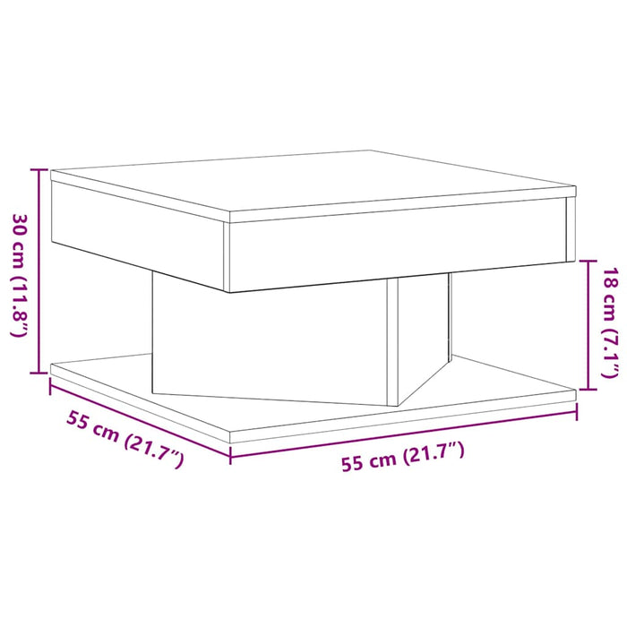 Coffee Table Black Oak 57 X 57 X 30 Cm Engineered Wood Nlxllp