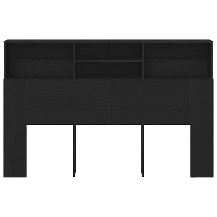 Queen Size Headboard Cabinet Black Oak 160 X 19 X 103.5 Cm Engineered Wood Nlxipt