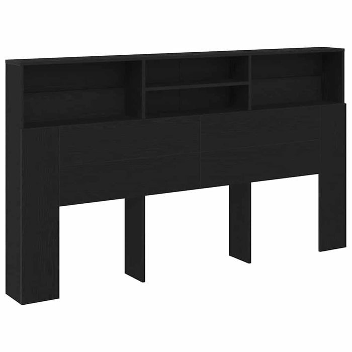 Headboard Cabinet With Shelf Black Oak 180 X 19 X 103.5 Cm Nlxipa