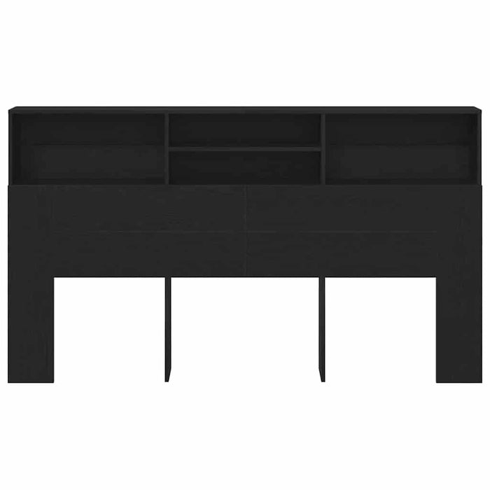 Headboard Cabinet With Shelf Black Oak 180 X 19 X 103.5 Cm Nlxipa