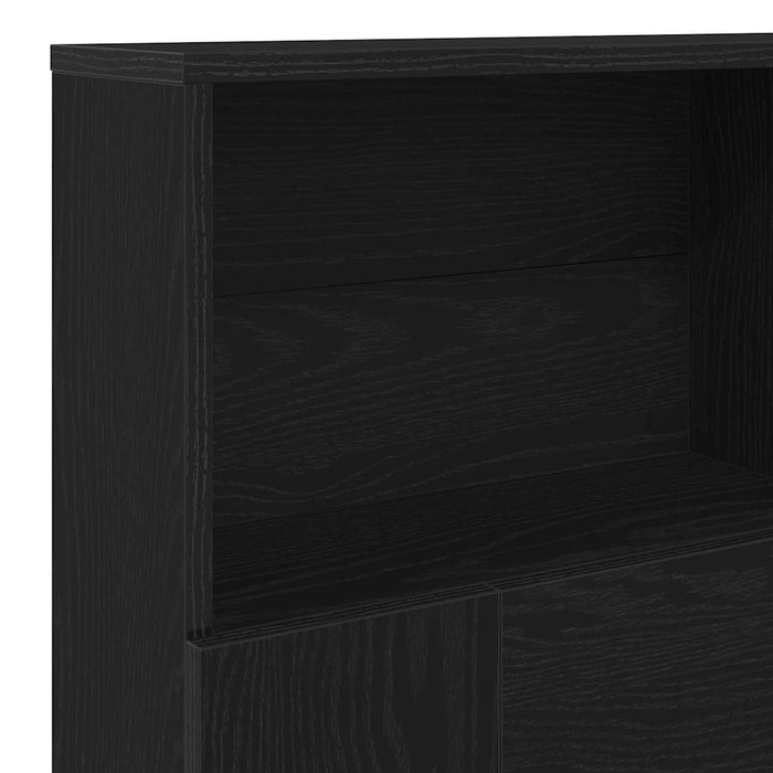 Headboard Cabinet With Shelf Black Oak 200 X 19 X 103.5 Cm Nlxipp