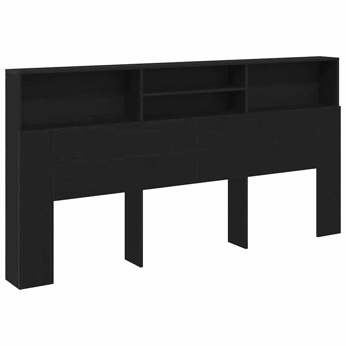 Headboard Cabinet With Shelf Black Oak 200 X 19 X 103.5 Cm Nlxipp
