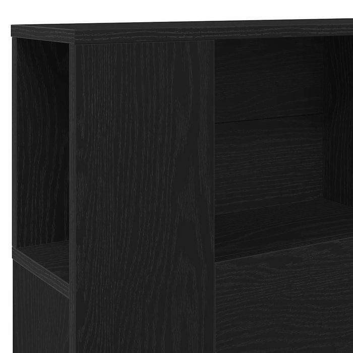 Headboard Cabinet Black Oak 160 X 19 X 104.5 Cm Engineered Wood Nlxipk