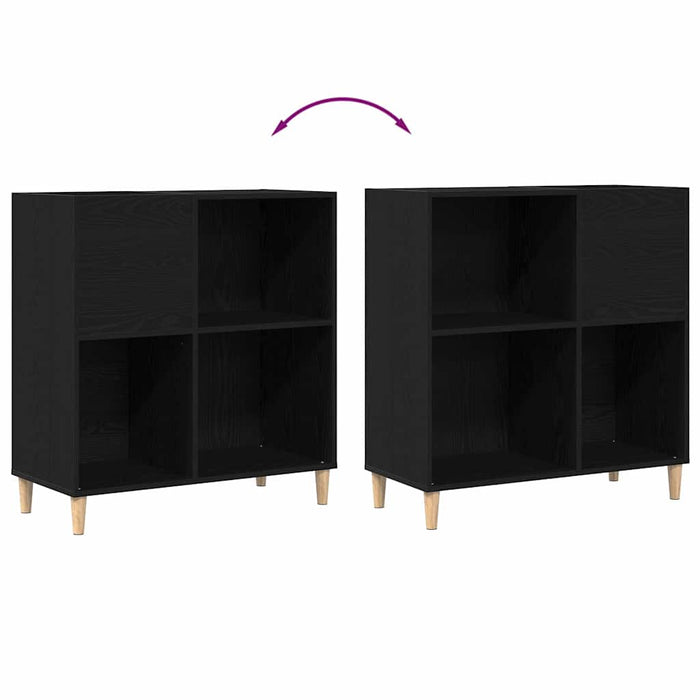 Record Cabinet Black Oak 84.5 X 38 X 89 Cm Engineered Wood Nlxnib