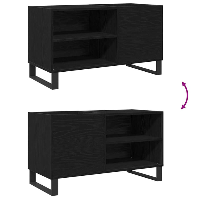 Record Cabinet Black Oak 85 X 38 X 48 Cm Engineered Wood Nlxnkn