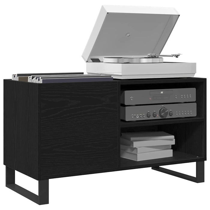 Record Cabinet Black Oak 85 X 38 X 48 Cm Engineered Wood Nlxnkn