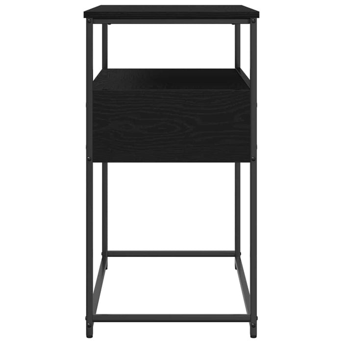Console Table Black Oak 75X40X75 Cm Engineered Wood And Steel Nlxktn