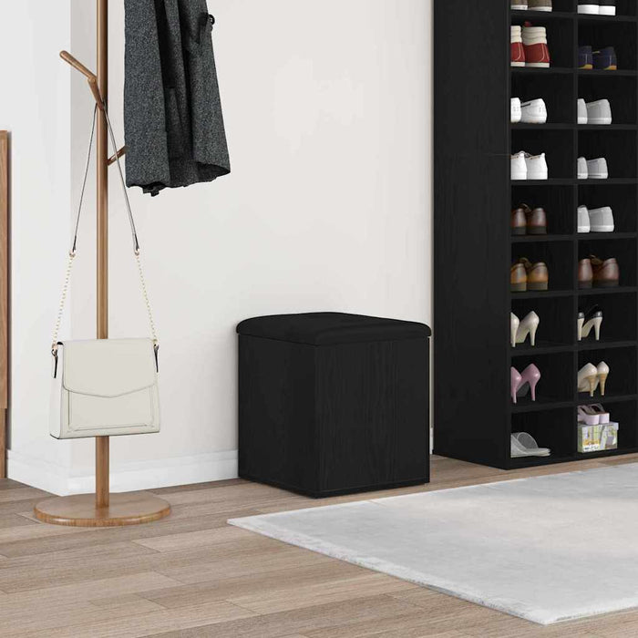 Storage Bench Black Oak 42 X 42 X 45 Cm Engineered Wood Nlxknx