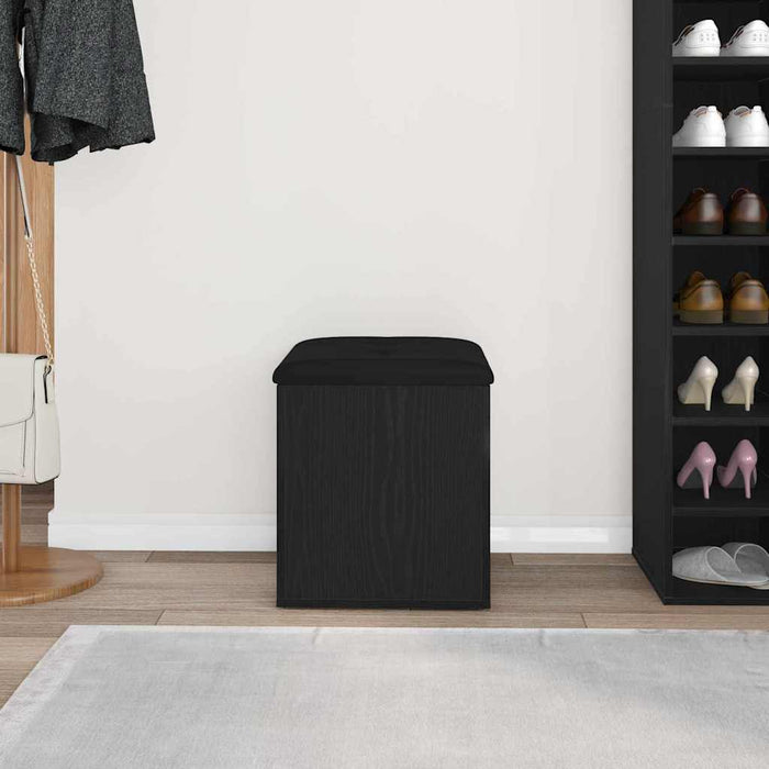 Storage Bench Black Oak 42 X 42 X 45 Cm Engineered Wood Nlxknx