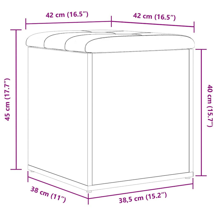 Storage Bench Black Oak 42 X 42 X 45 Cm Engineered Wood Nlxknx