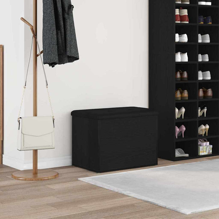 Storage Bench Black Oak 62 X 42 X 45 Cm Engineered Wood Nlxknt