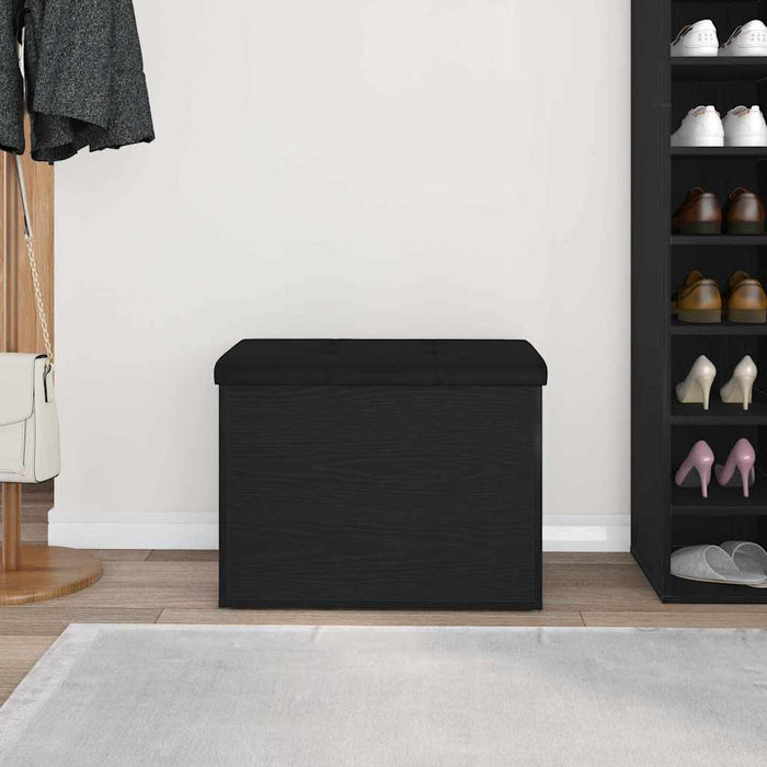 Storage Bench Black Oak 62 X 42 X 45 Cm Engineered Wood Nlxknt