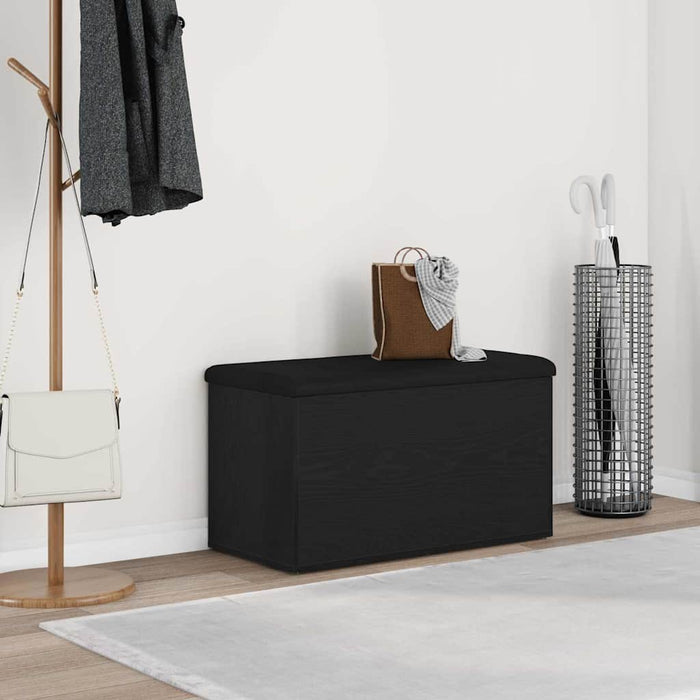 Storage Bench Black Oak 82 X 42 X 45 Cm Engineered Wood Nlxkna