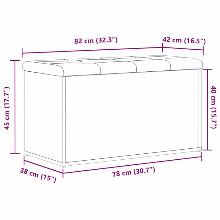 Storage Bench Black Oak 82 X 42 X 45 Cm Engineered Wood Nlxkna
