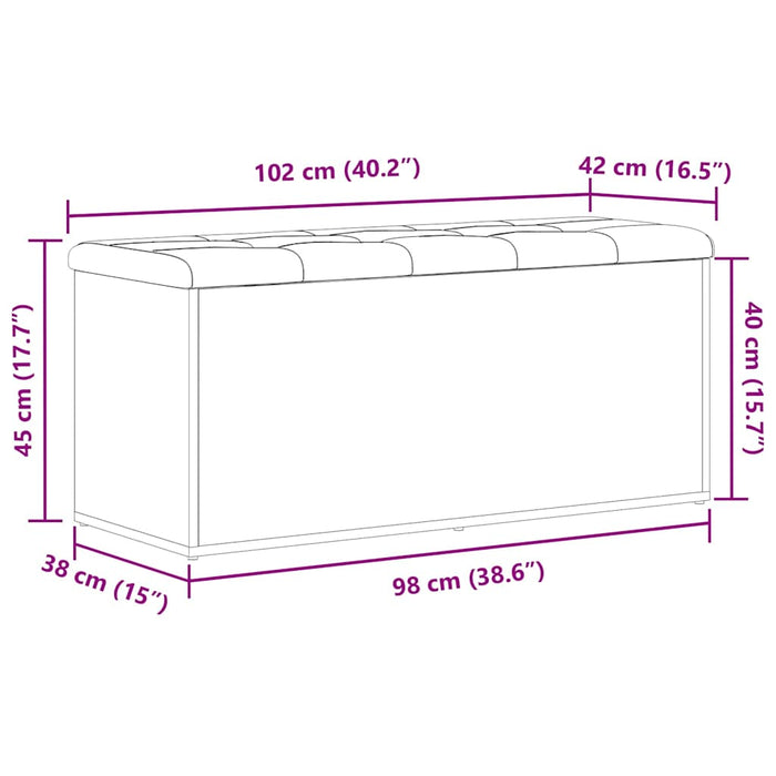 Storage Bench Black Oak 102 X 42 X 45 Cm Engineered Wood Nlxknp