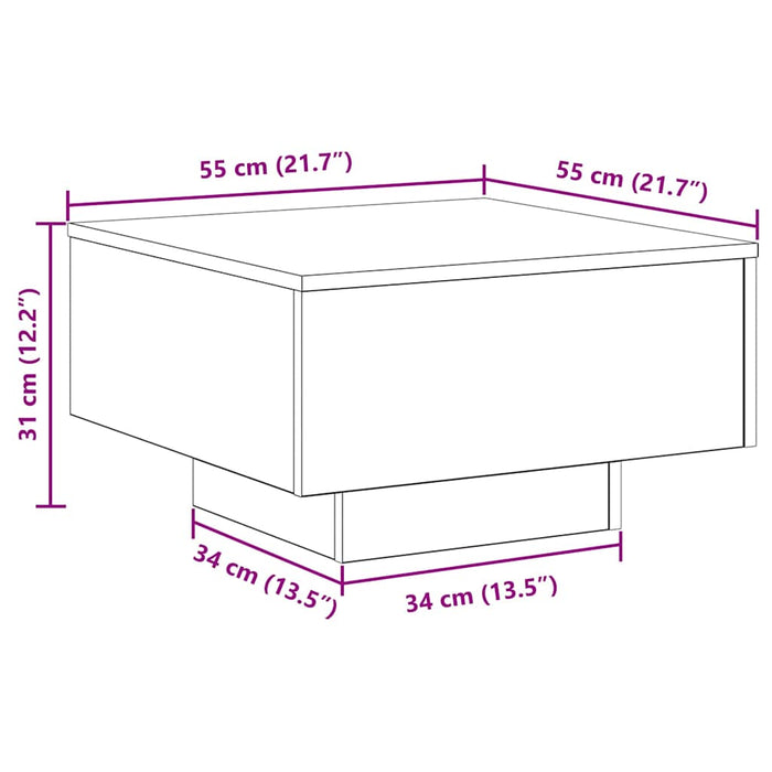Coffee Table Black Oak 55 X 55 X 31 Cm Engineered Wood Nlxkkt