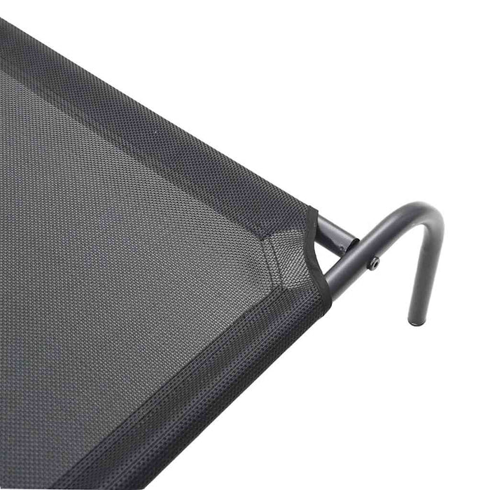 Elevated Dog Bed Black 130X80X20 Cm Textilene And Steel Axbbbntl