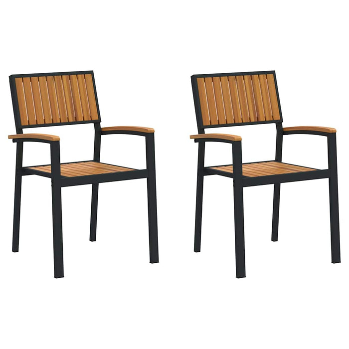 Garden Chair 2 Pcs Brown 56 X 57 X 87Cm Solid Acacia Wood Aboblxl