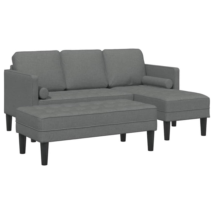 2 Piece Sofa Set With Cushions Dark Grey Fabric Ttxkxpt