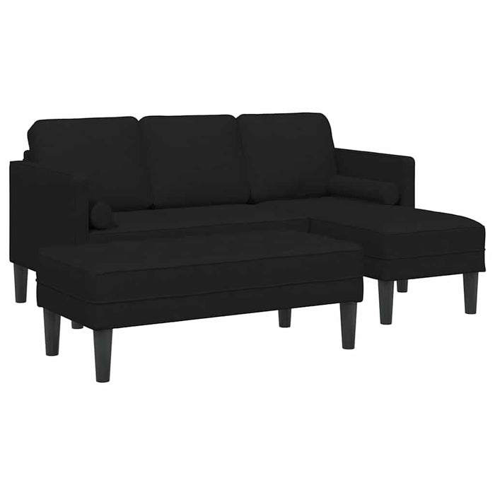 2 Piece Sofa Set With Cushions In Black Fabric Ttxkxpa