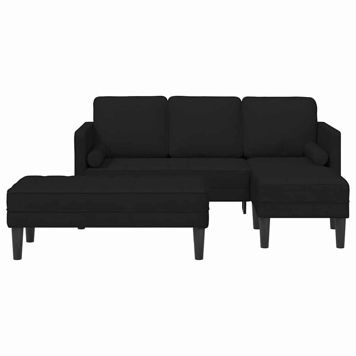 2 Piece Sofa Set With Cushions In Black Fabric Ttxkxpa