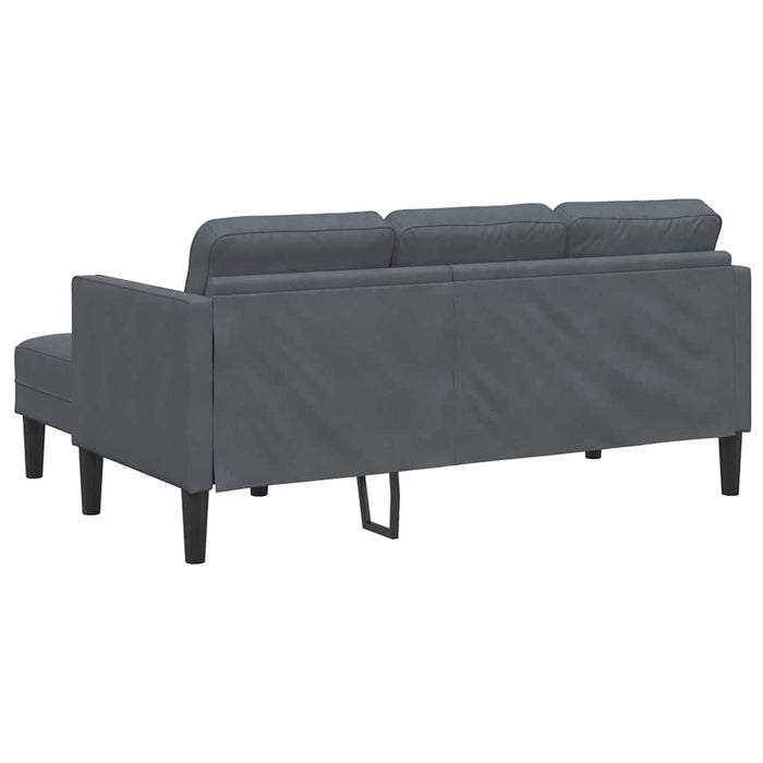 Garden Sofa With Bench And Cushions L-Shaped Dark Grey Velvet Ttxkxlp